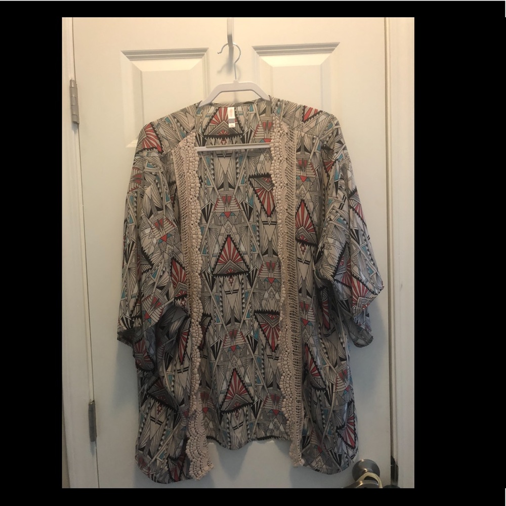 Geometric pattern kimono